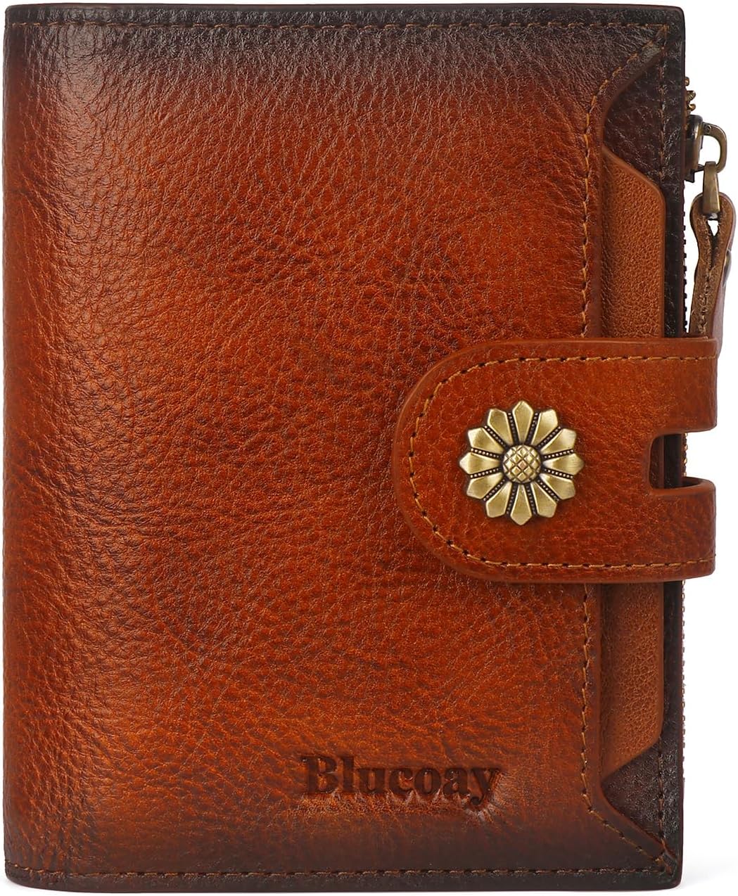 Women Leather Wallet RFID Blocking Compact Bifold Card Holder