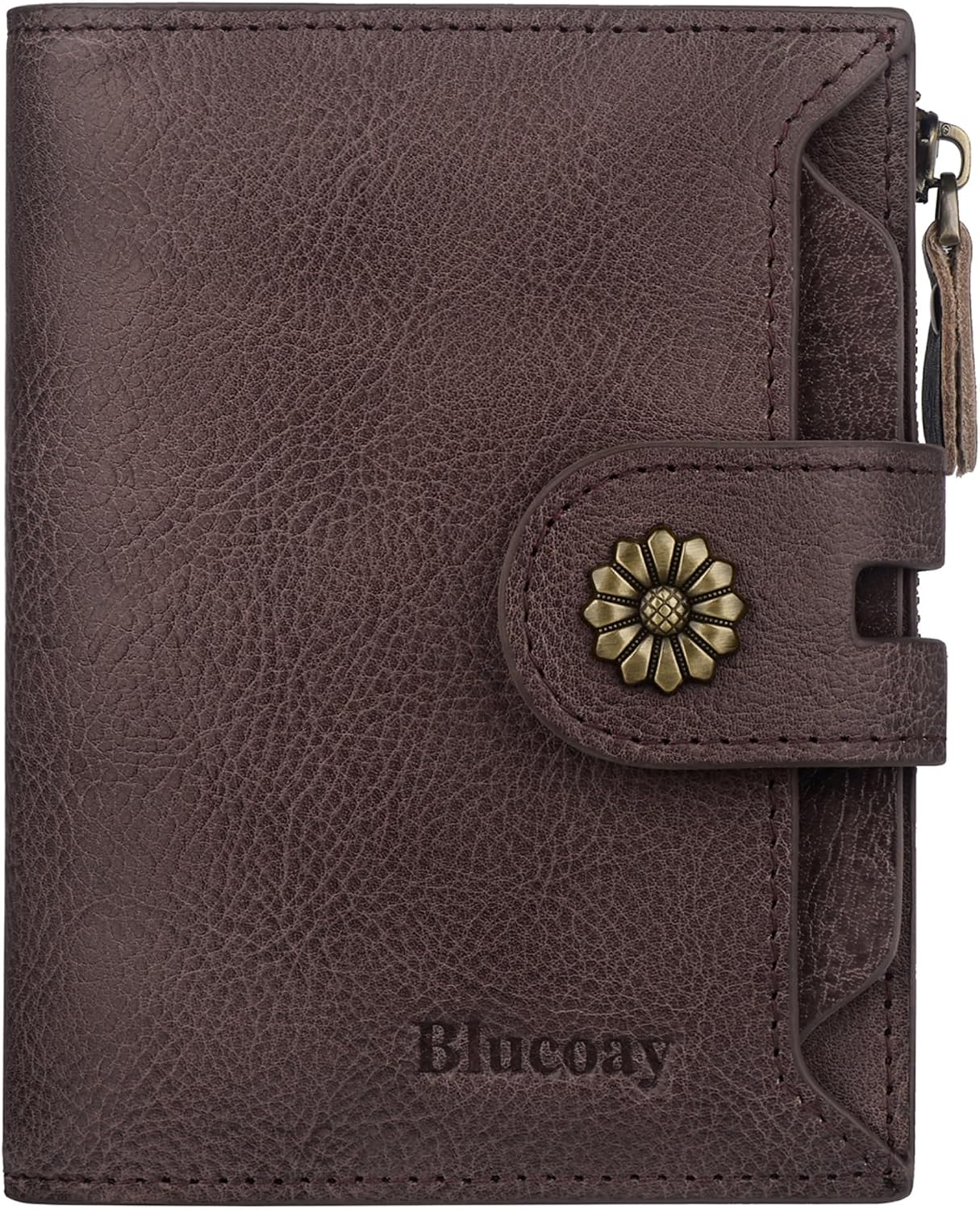Women Leather Wallet RFID Blocking Compact Bifold Card Holder