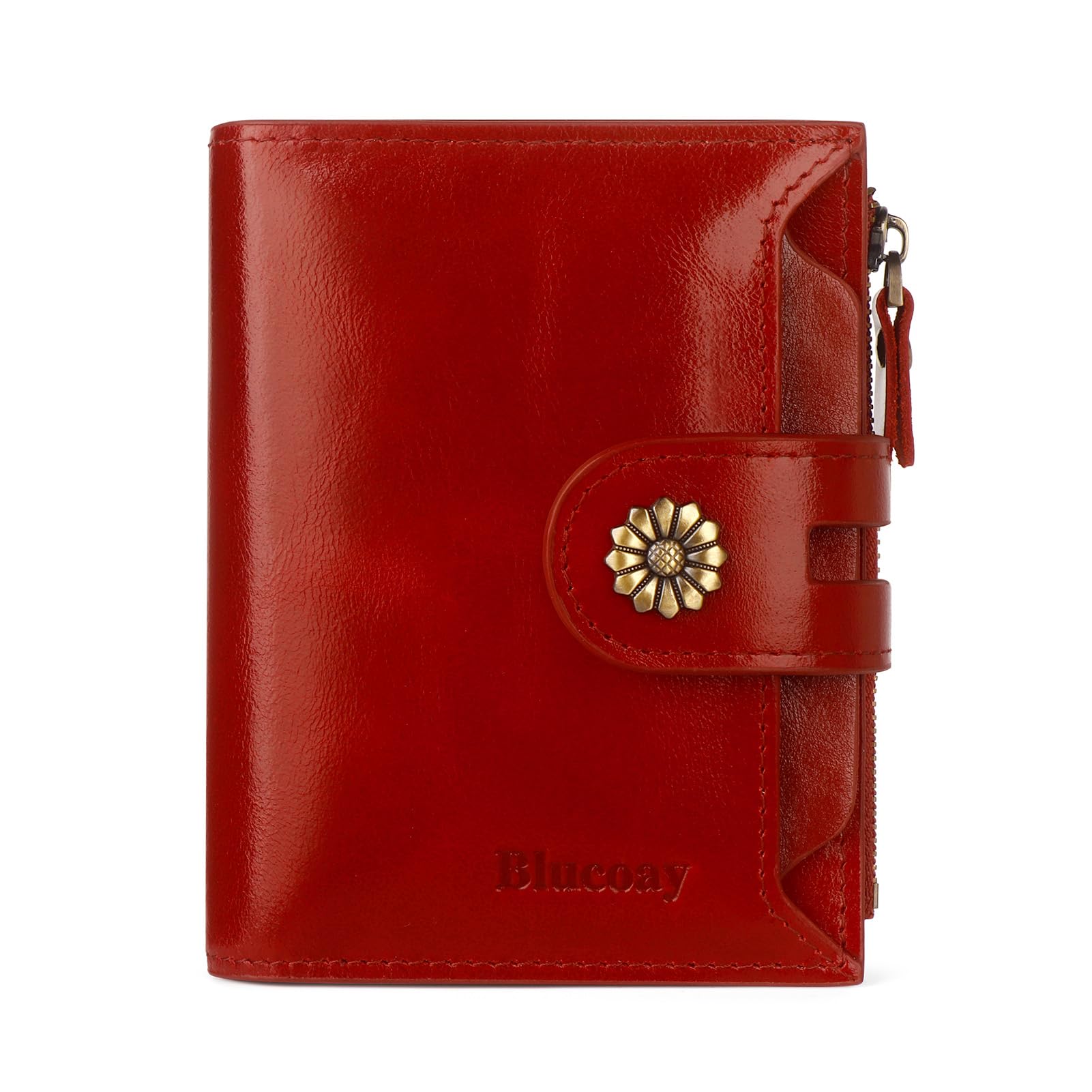 Women Leather Wallet RFID Blocking Compact Bifold Card Holder