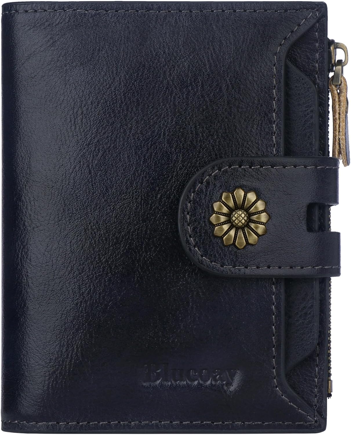 Women Leather Wallet RFID Blocking Compact Bifold Card Holder