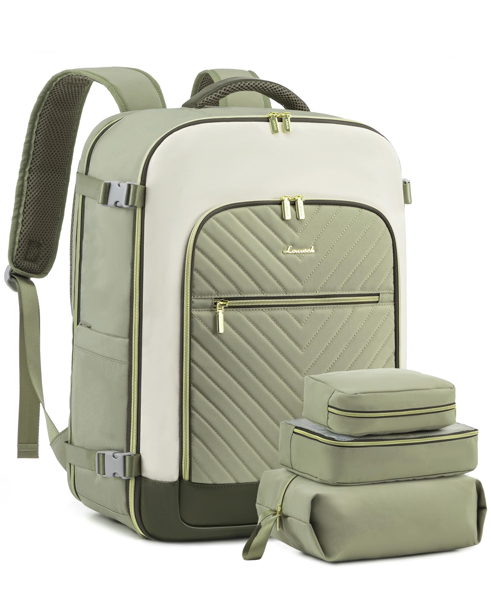 Women’s 40L Carry On Travel Backpack with Laptop Sleeve & Packing Cubes