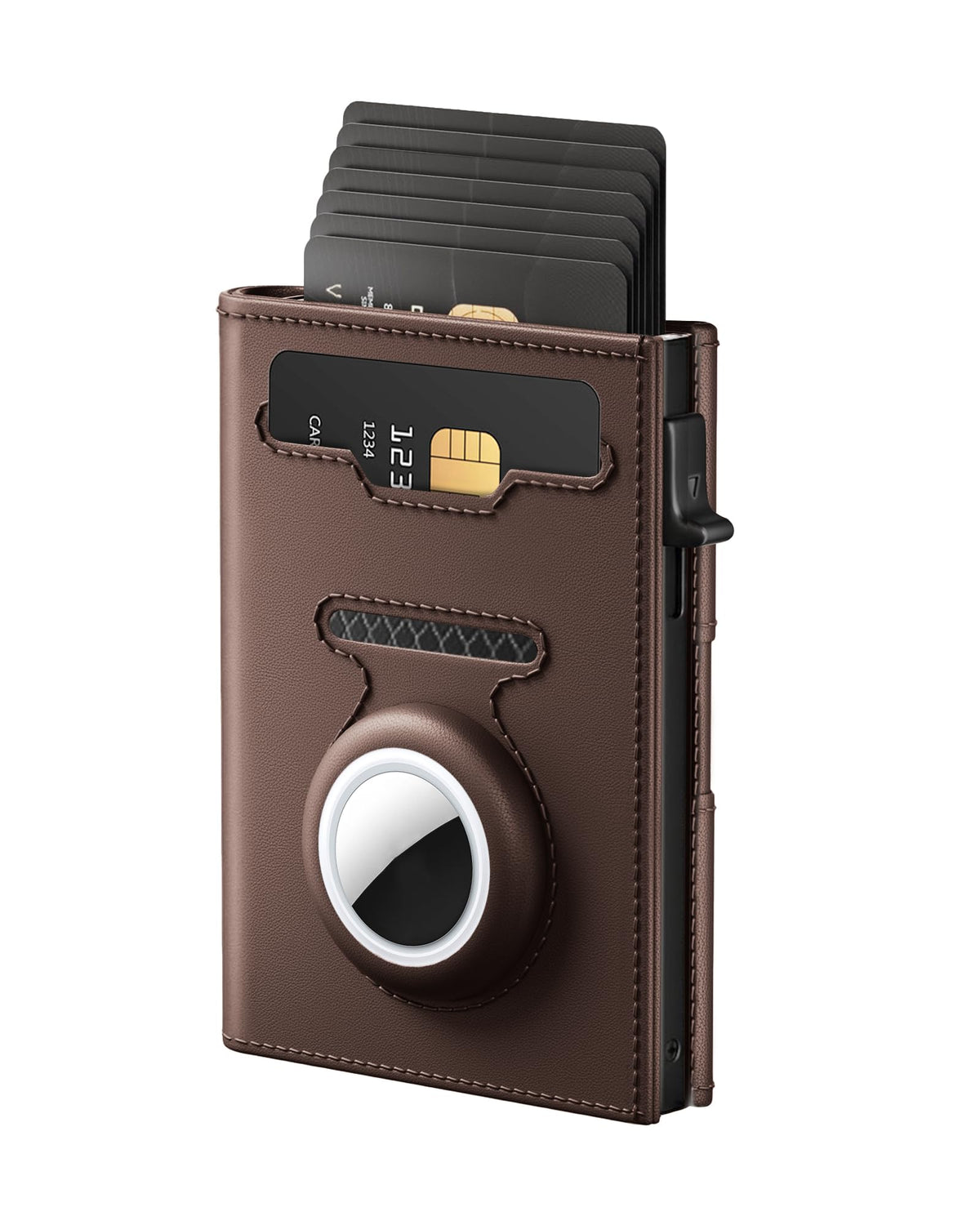 Women's AirTag RFID Wallet, Slim Trifold Pop-Up Card Holder with ID