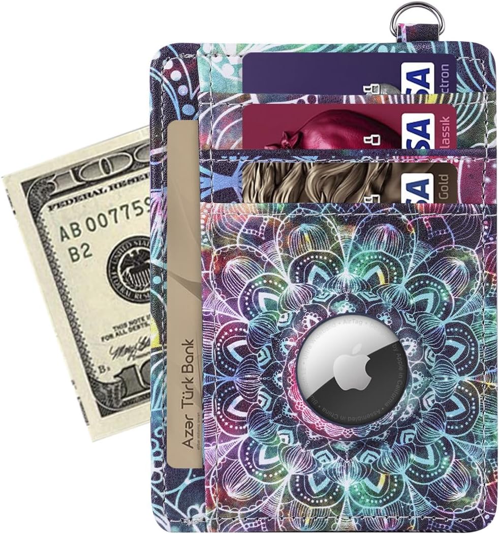 Women's Slim AirTag Wallet – RFID Blocking Leather Card Holder - Abbycart