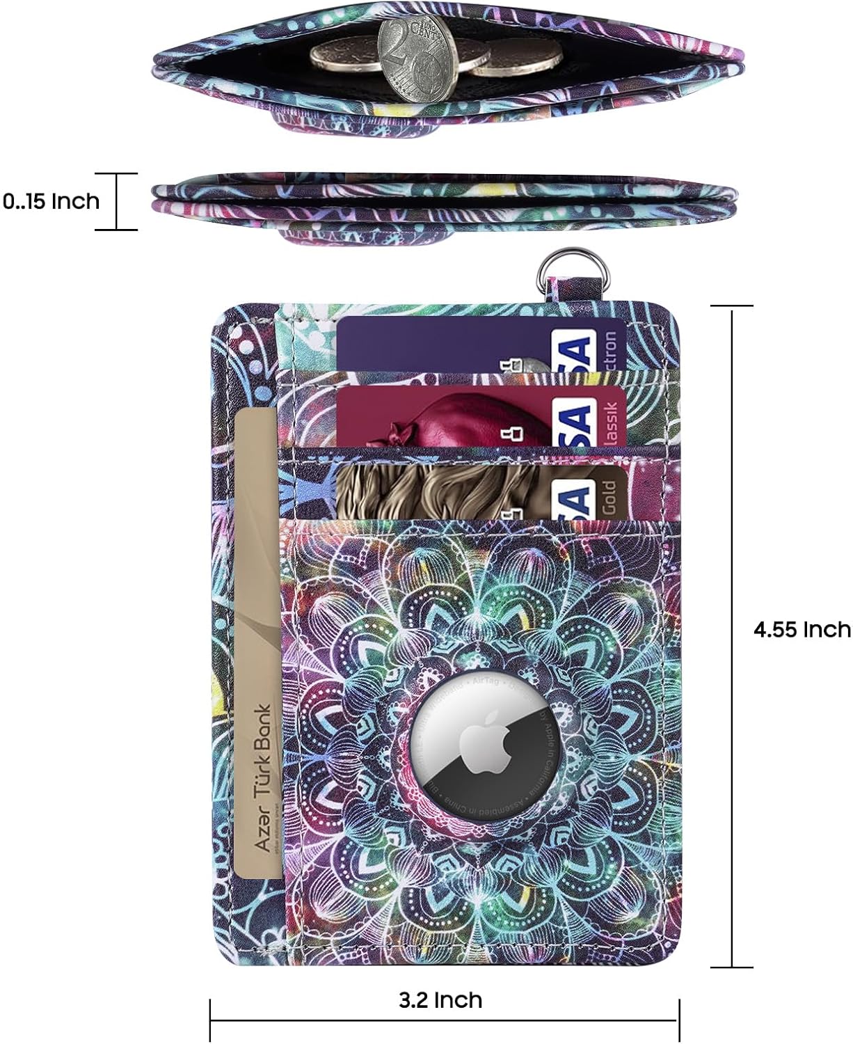 Women's Slim AirTag Wallet – RFID Blocking Leather Card Holder - Abbycart