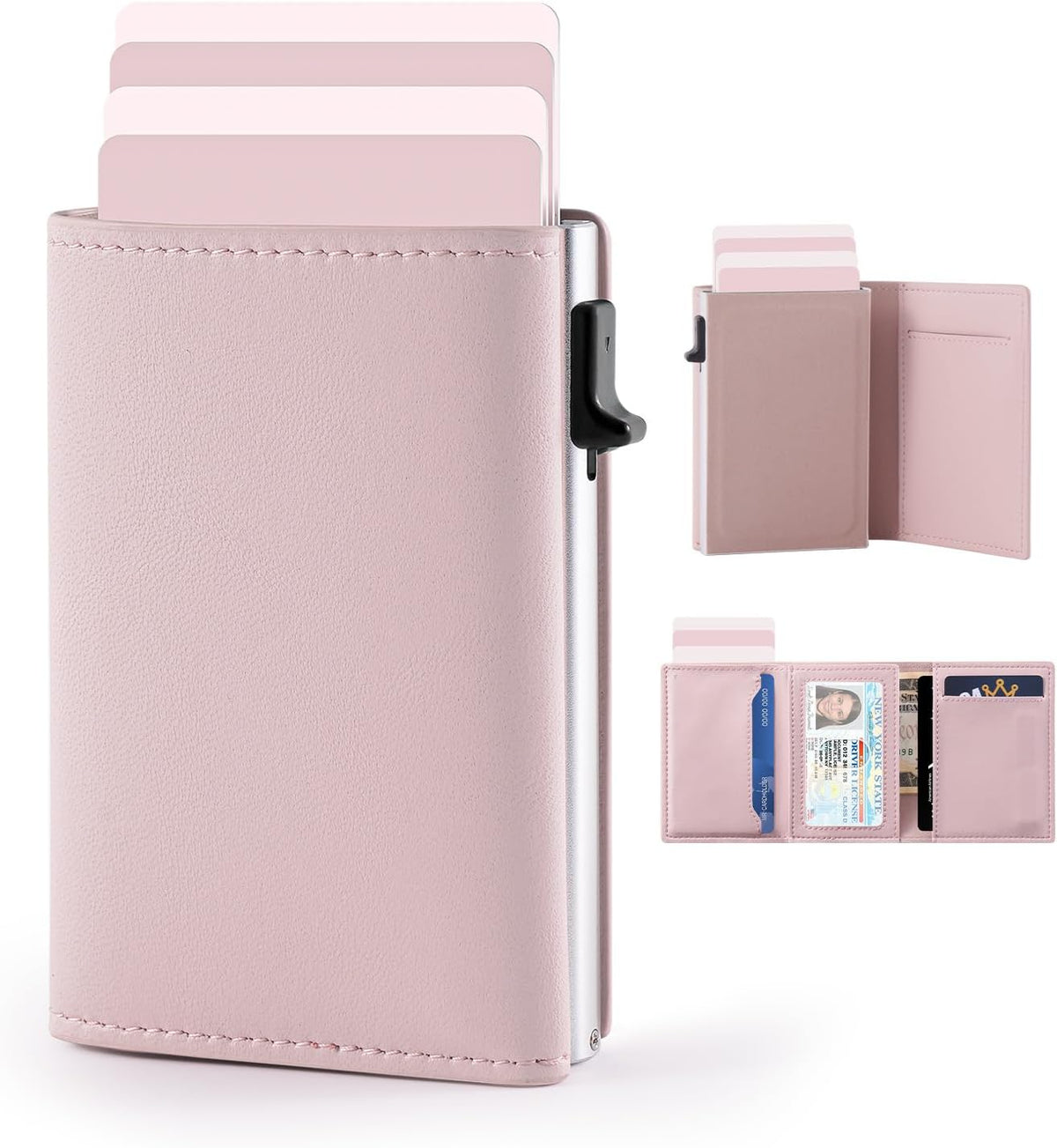 Women's Trifold RFID Wallet with Pop-Up Card Holder, 14 Cards