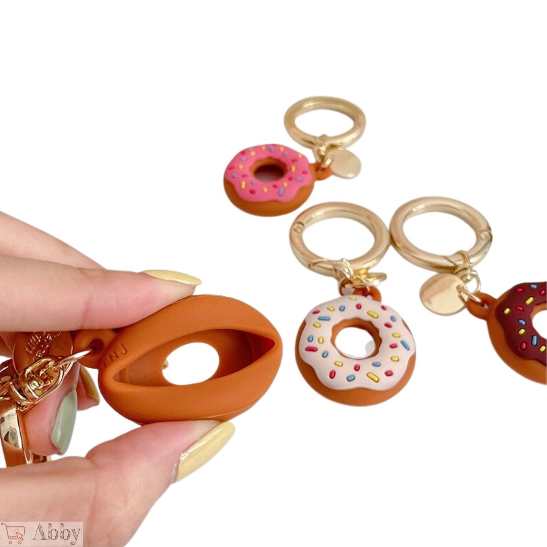 Abby™ AirTag Keychain Holder Donuts Keyring case, Apple AirTags Accessories, Luggage Tag - Abbycart