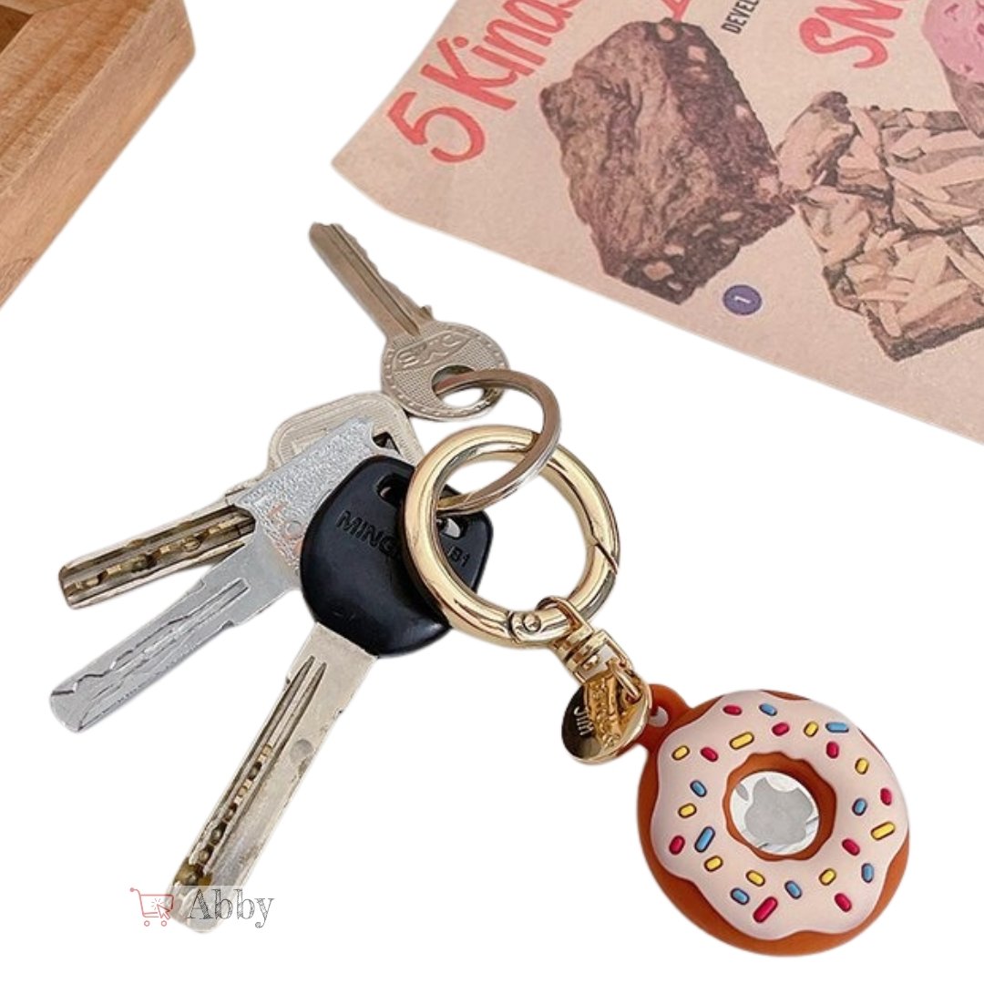 Abby™ AirTag Keychain Holder Donuts Keyring case, Apple AirTags Accessories, Luggage Tag - Abbycart