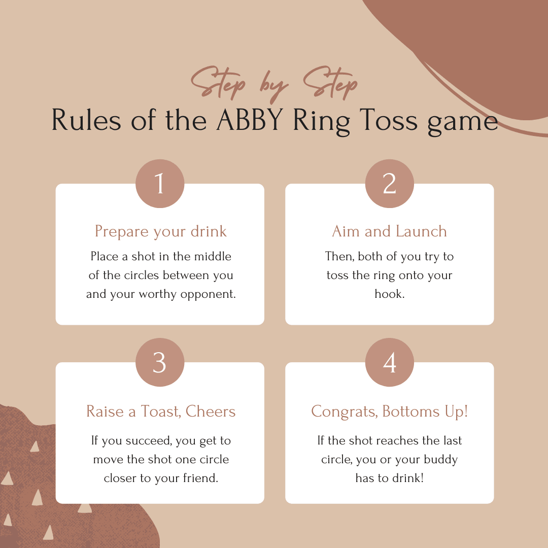 Abby™ Handmade Wooden Ring Toss with Shot Ladder - Party Bar Game - Abbycart