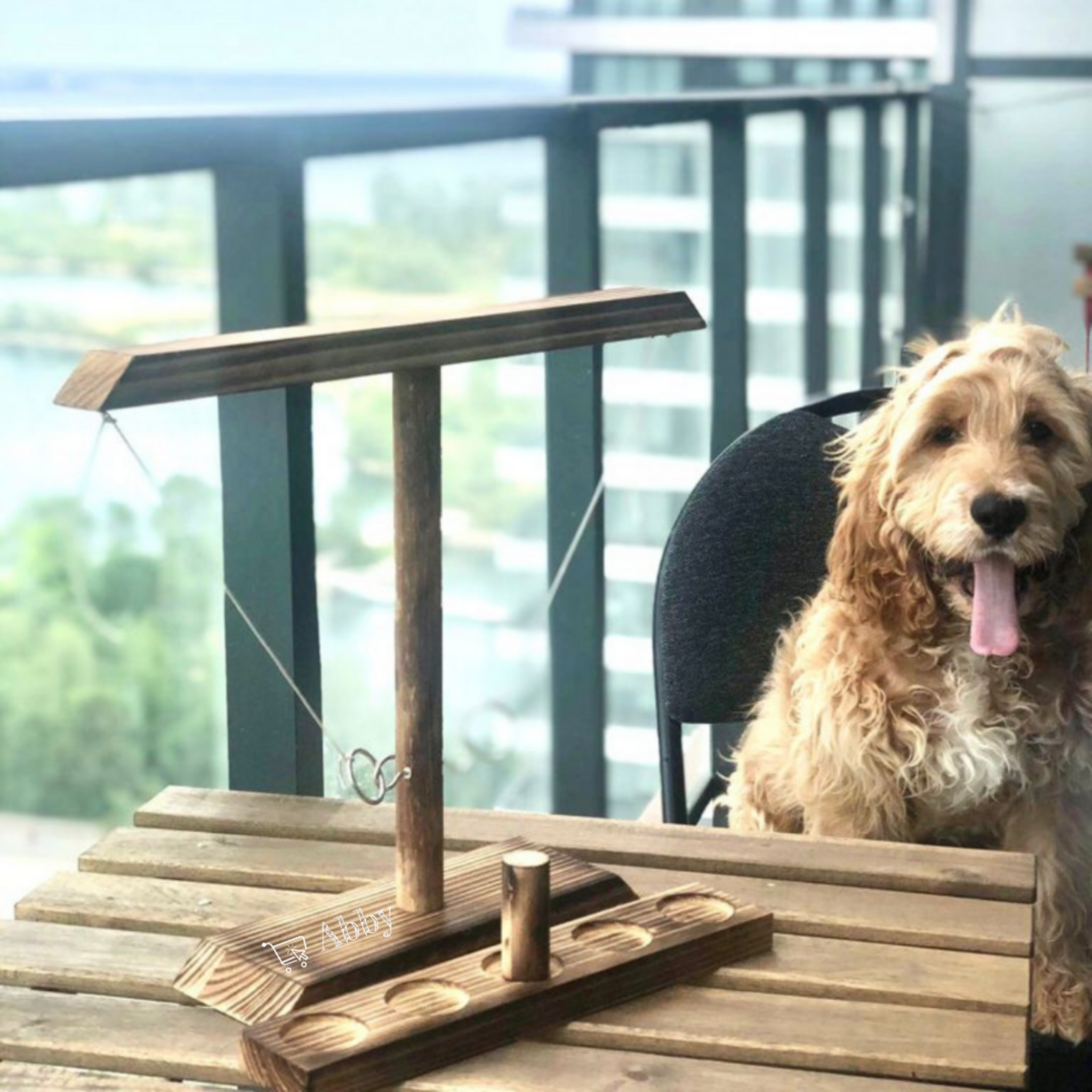 Abby™ Handmade Wooden Ring Toss with Shot Ladder - Party Bar Game - Abbycart