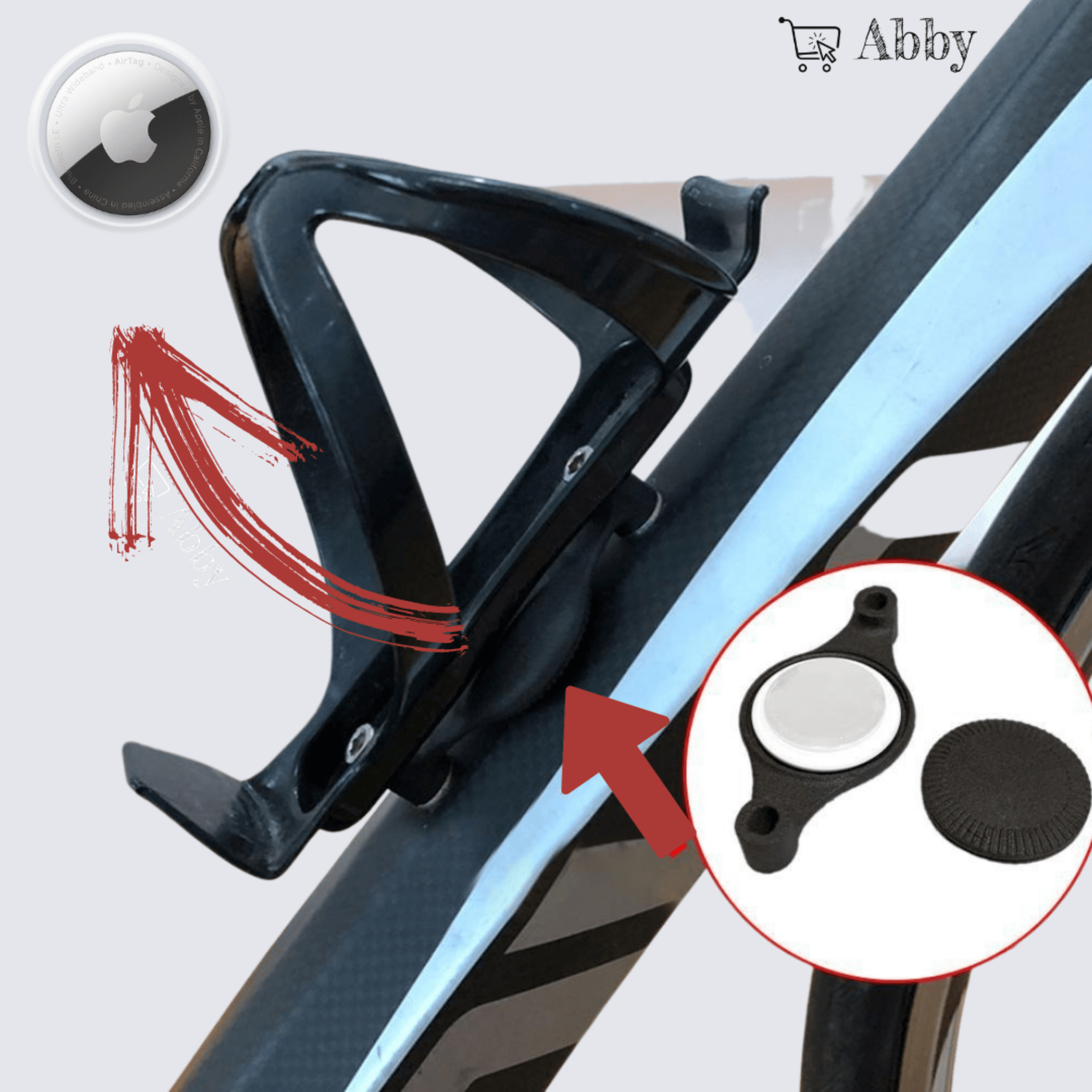 Abby's™ AirTag Bike Mount, Bicycle attachment for Apple AirTag - Abbycart