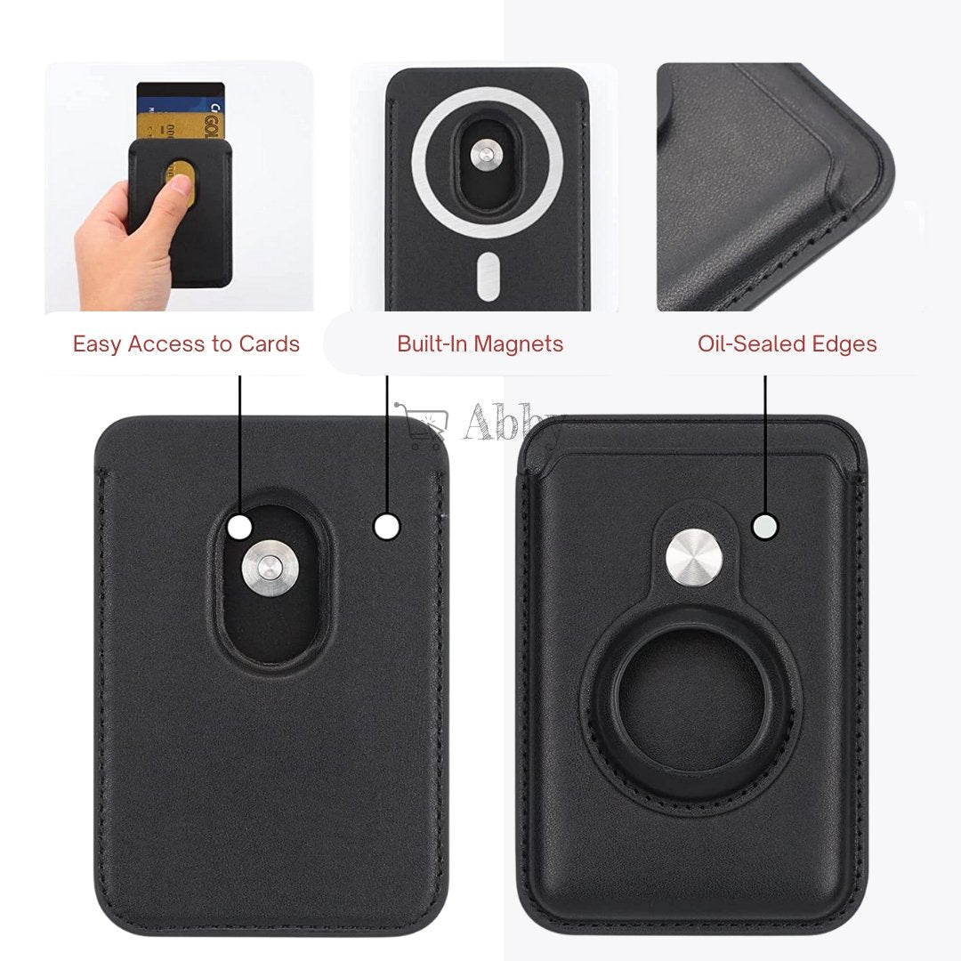 Abby's™ AirTag Magsafe Wallet, Magnetic iPhone leather case with Card holder, for iPhone 13, 12 Pro max - Abbycart