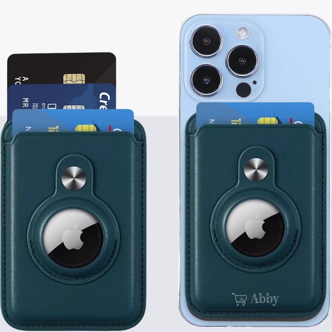 Abby's™ AirTag Magsafe Wallet, Magnetic iPhone leather case with Card holder, for iPhone 13, 12 Pro max - Abbycart