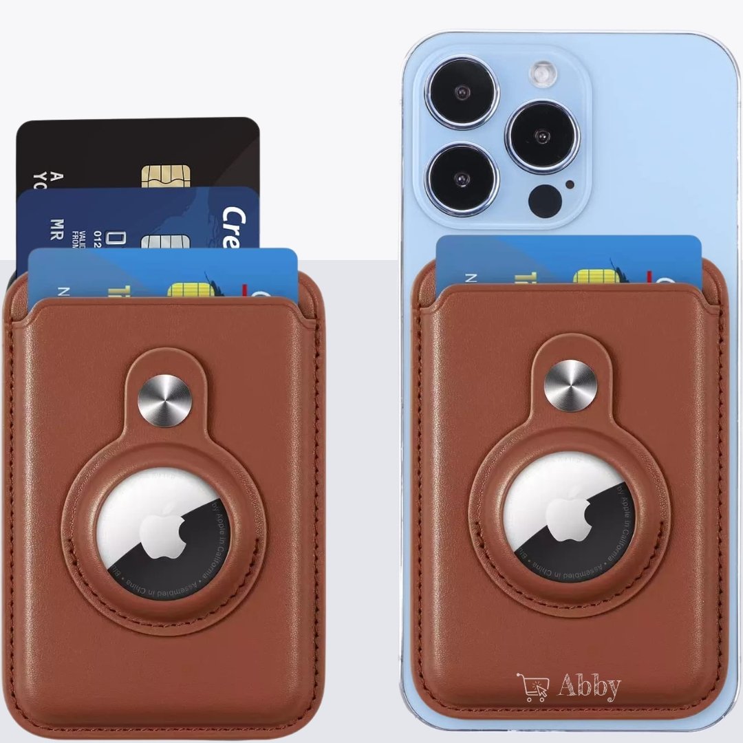 Abby's™ AirTag Magsafe Wallet, Magnetic iPhone leather case with Card holder, for iPhone 13, 12 Pro max - Abbycart
