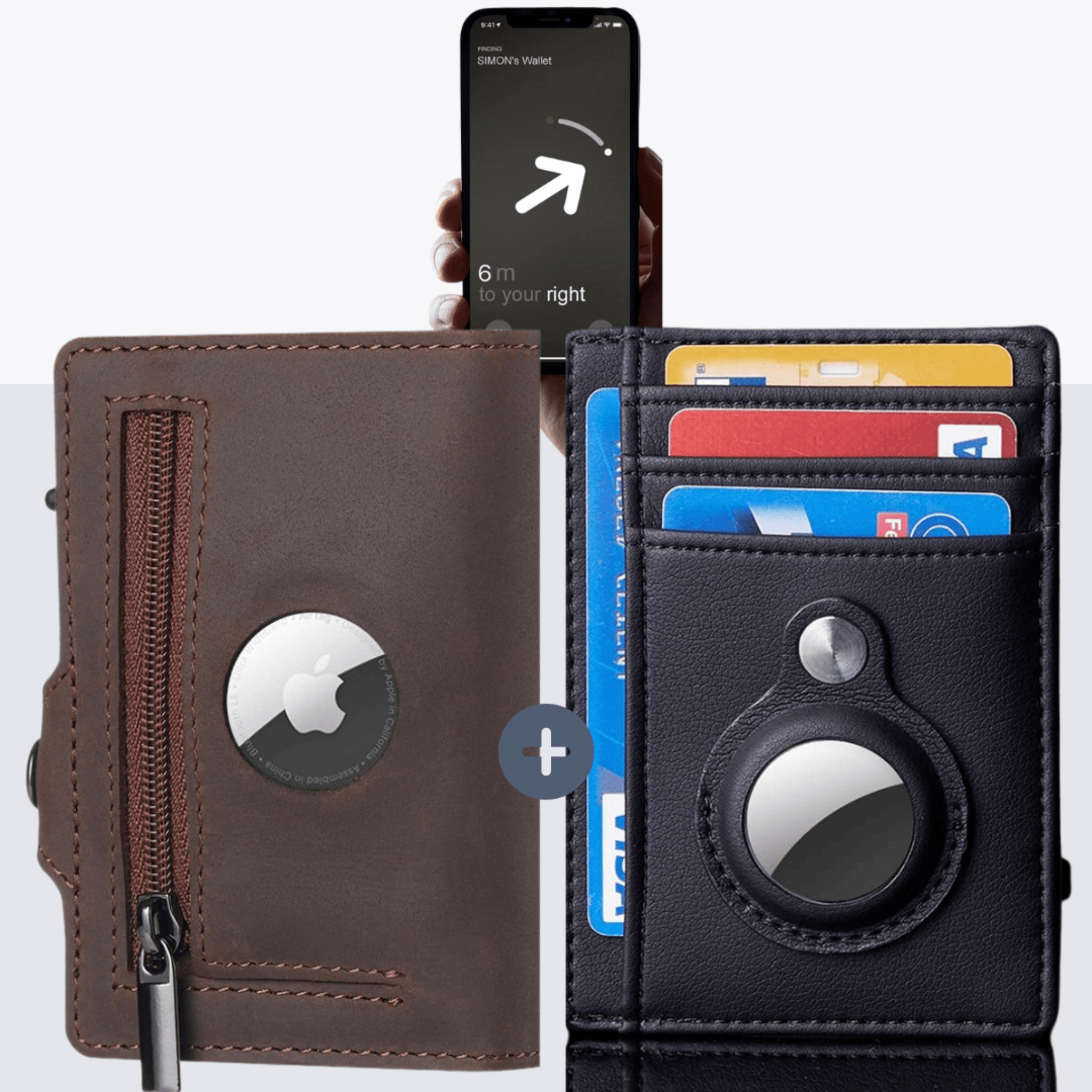 Abby's™ AirTag Trackable Leather Wallet with Apple AirTag Holder Case - RFID Blocking and Protection - Abbycart