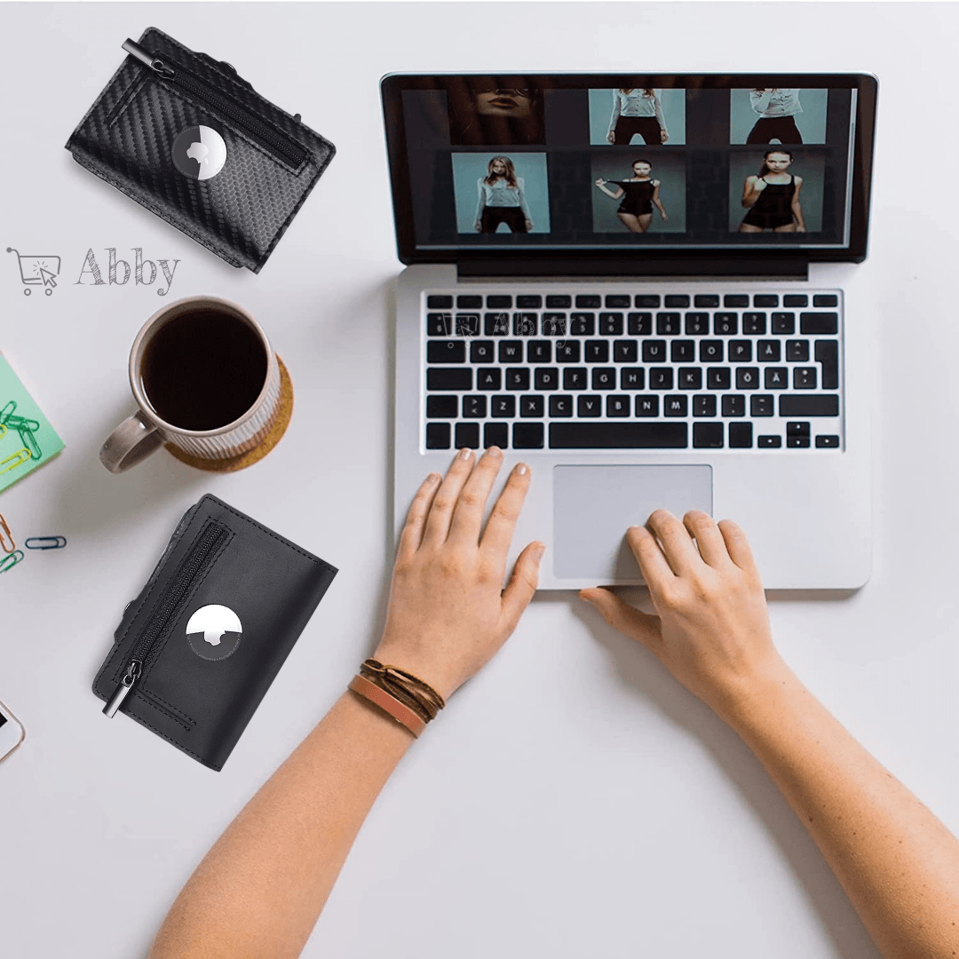 Abby's™ AirTag Trackable Leather Wallet with Apple AirTag Holder Case - RFID Blocking and Protection - Abbycart