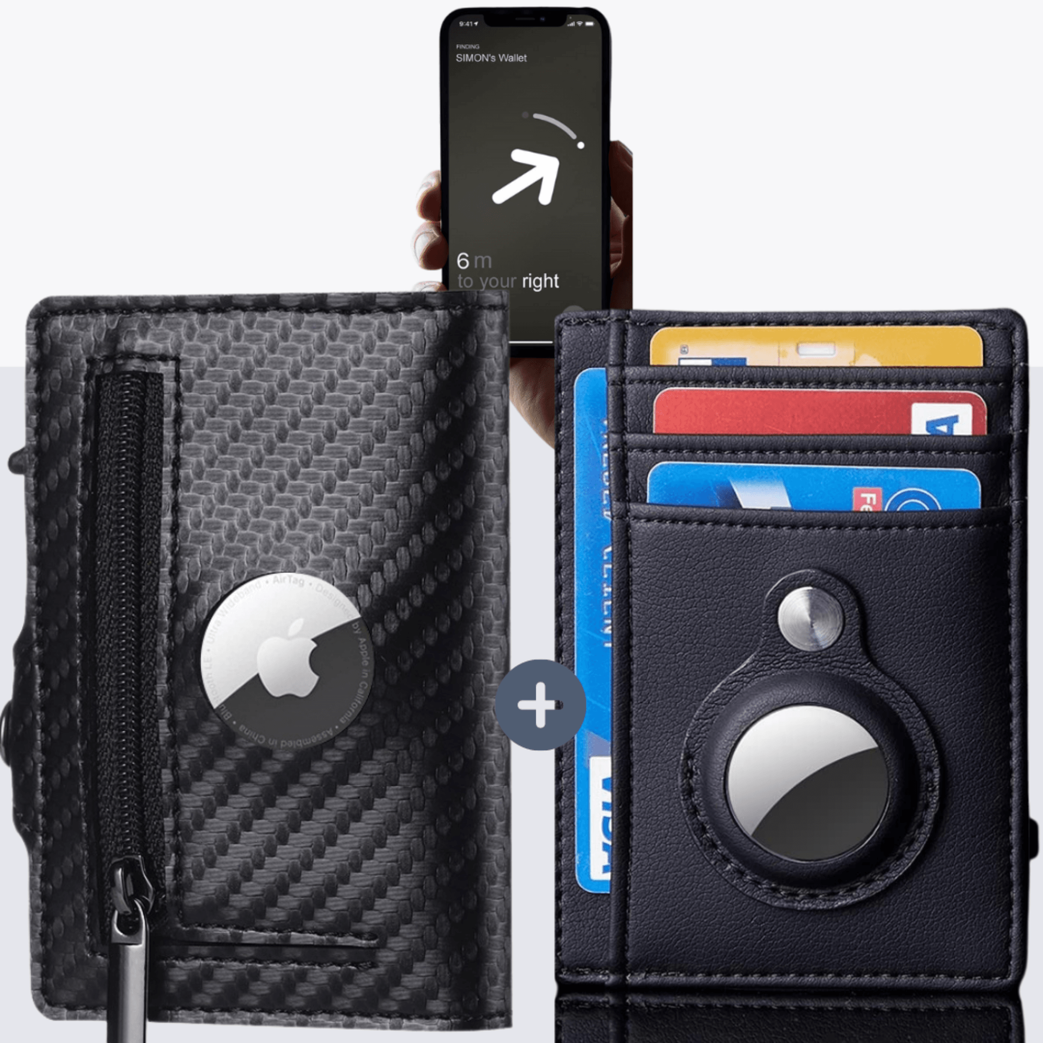 Abby's™ AirTag Trackable Leather Wallet with Apple AirTag Holder Case - RFID Blocking and Protection - Abbycart