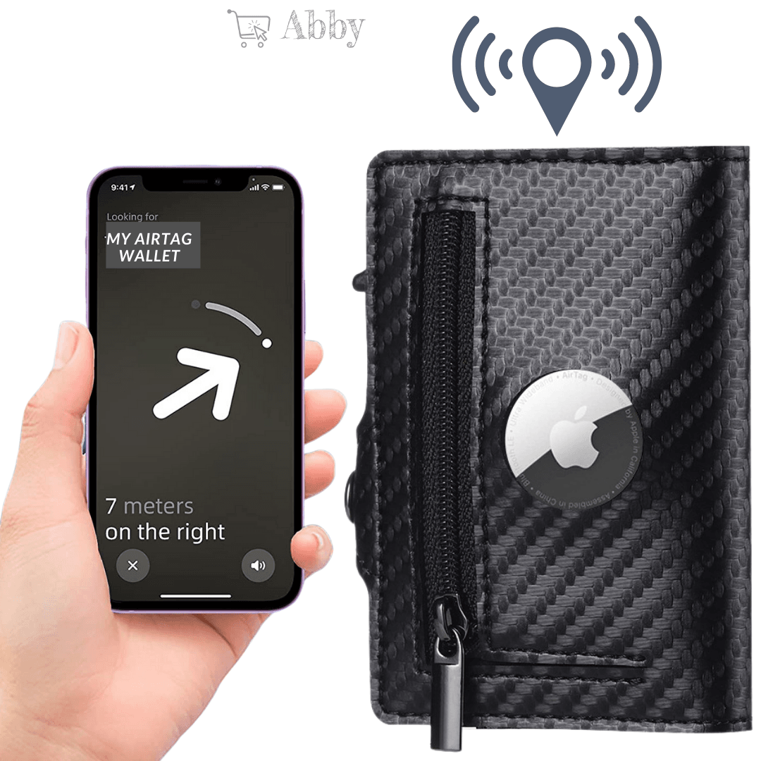 Abby's™ AirTag Trackable Leather Wallet with Apple AirTag Holder Case - RFID Blocking and Protection - Abbycart