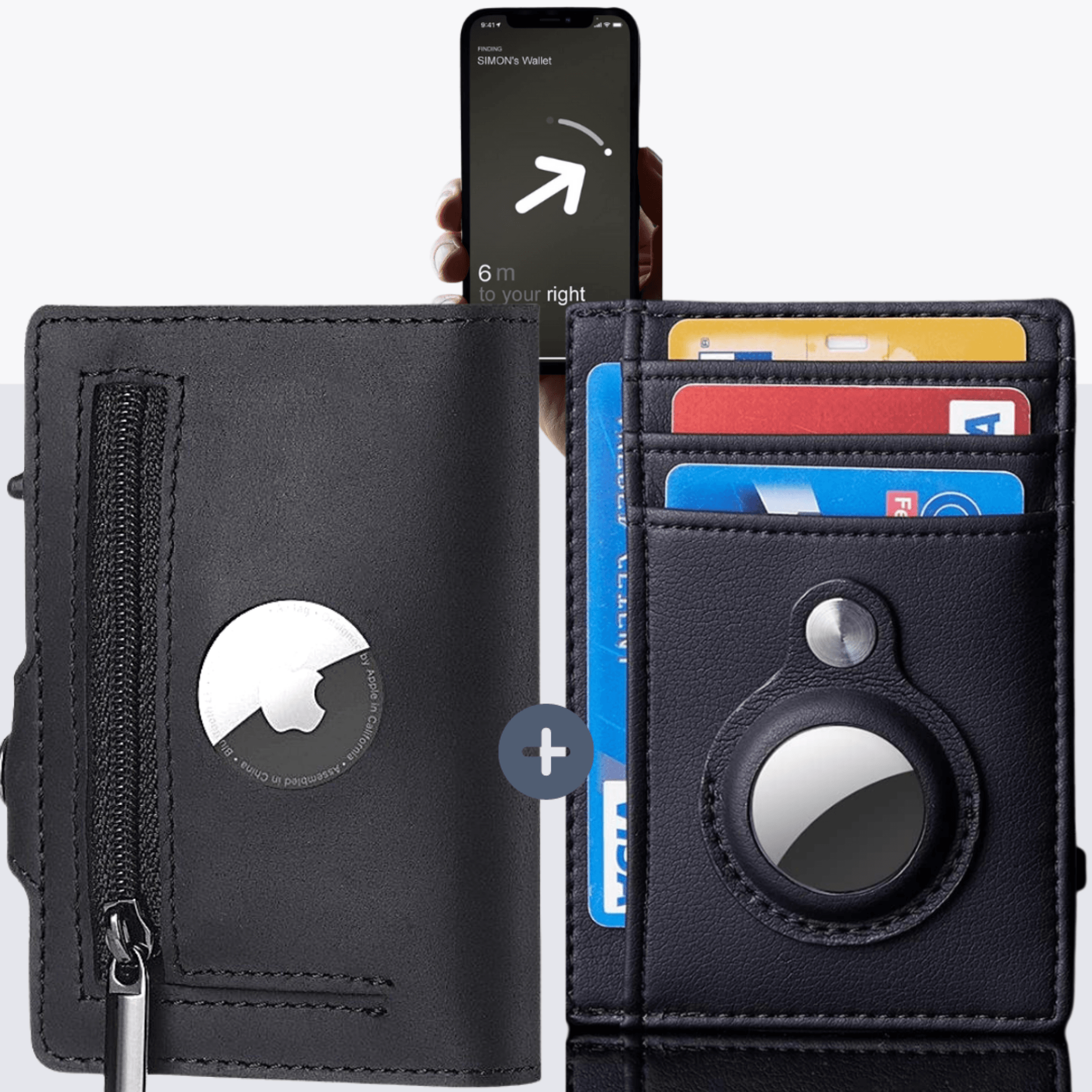 Abby's™ AirTag Trackable Leather Wallet with Apple AirTag Holder Case - RFID Blocking and Protection - Abbycart