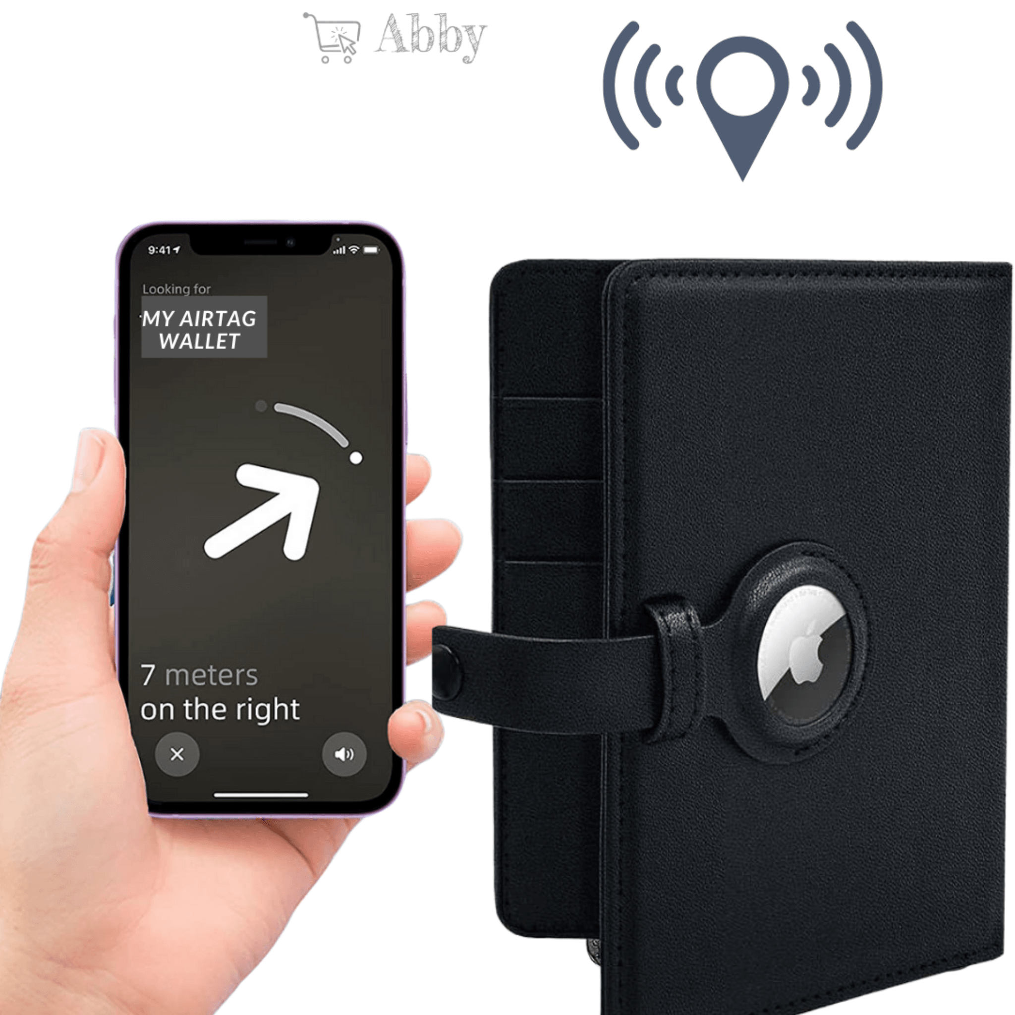 Abby's™ AirTag Trackable Wallet Passport Travel Luggage Bag with Apple AirTag Holder Case - Vaccine Card Protector - Abbycart