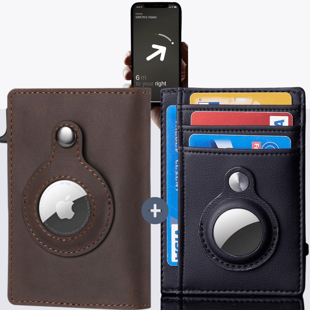 Abby's™ Anti-Lost Slim Leather AirTag Wallet with Apple AirTag Holder Case - RFID Protection - Abbycart