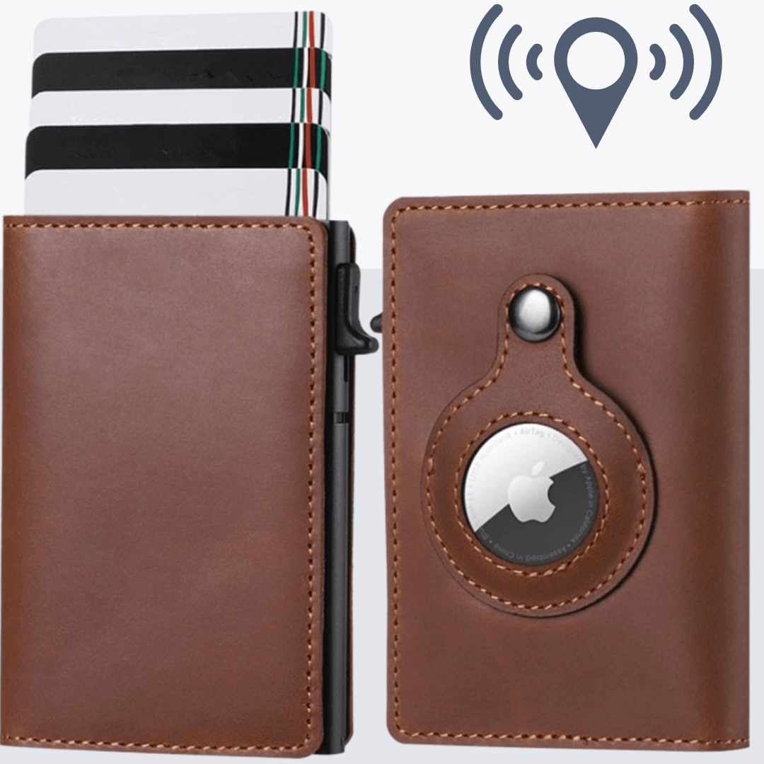 Abby's™ Anti-Lost Slim Leather AirTag Wallet with Apple AirTag Holder Case - RFID Protection - Abbycart