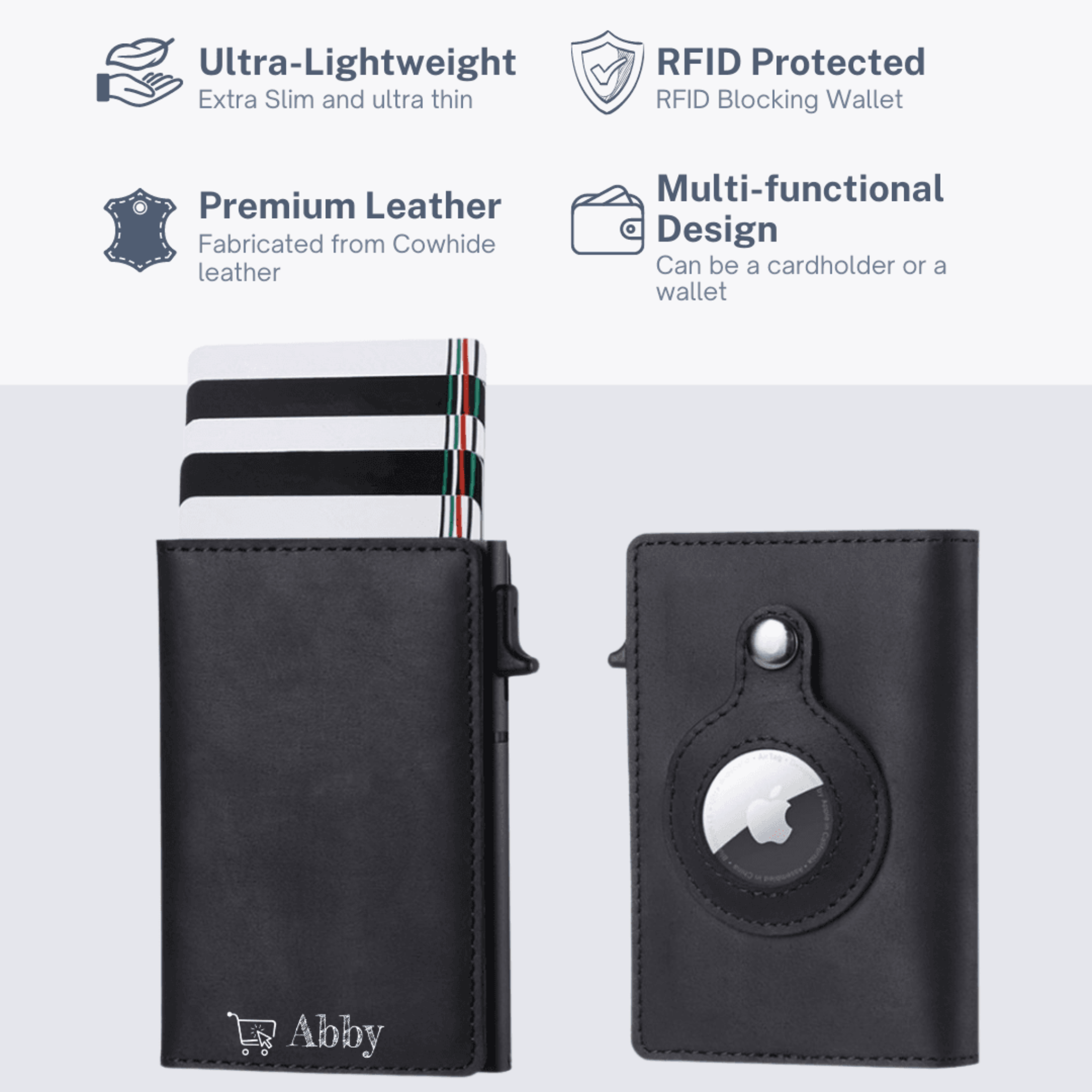 Abby's™ Anti-Lost Slim Wallet with Apple AirTag Case - RFID Protection - Abbycart