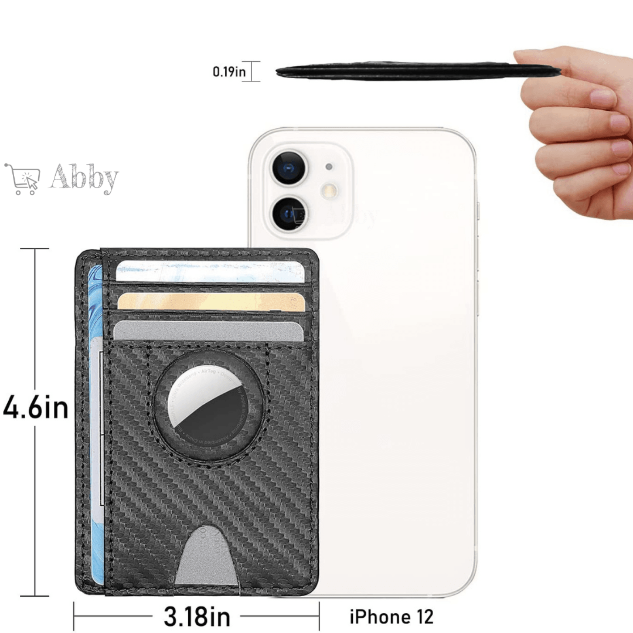 Abby's™ Anti-Lost Wallet, Cards holder with AirTag Case - Front Pocket - Abbycart