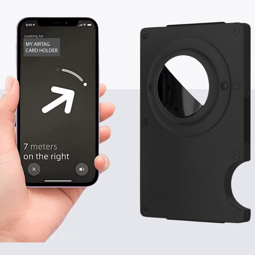 Abby's™ Apple AirTag Metal Wallet with Money Clip Card Holder for Men, RFID Blocking and Protection, Trackable Minimalist wallet - Abbycart