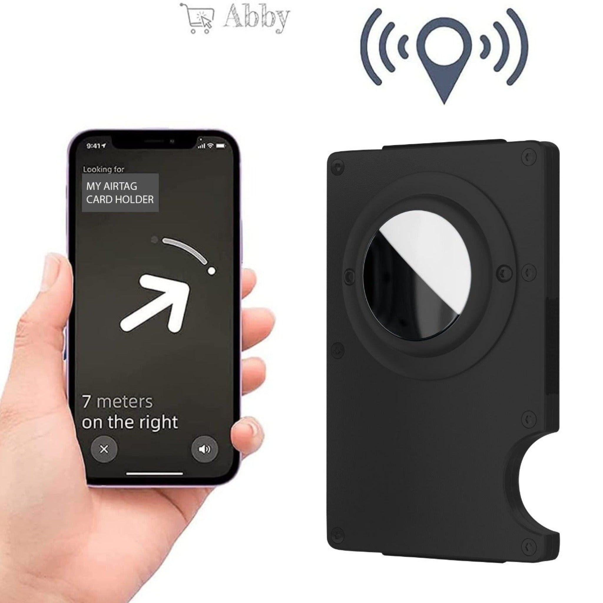 Abby's™ Apple AirTag Wallet Money Clip for Men | Aluminum Card Holder with RFID Shield - Abbycart