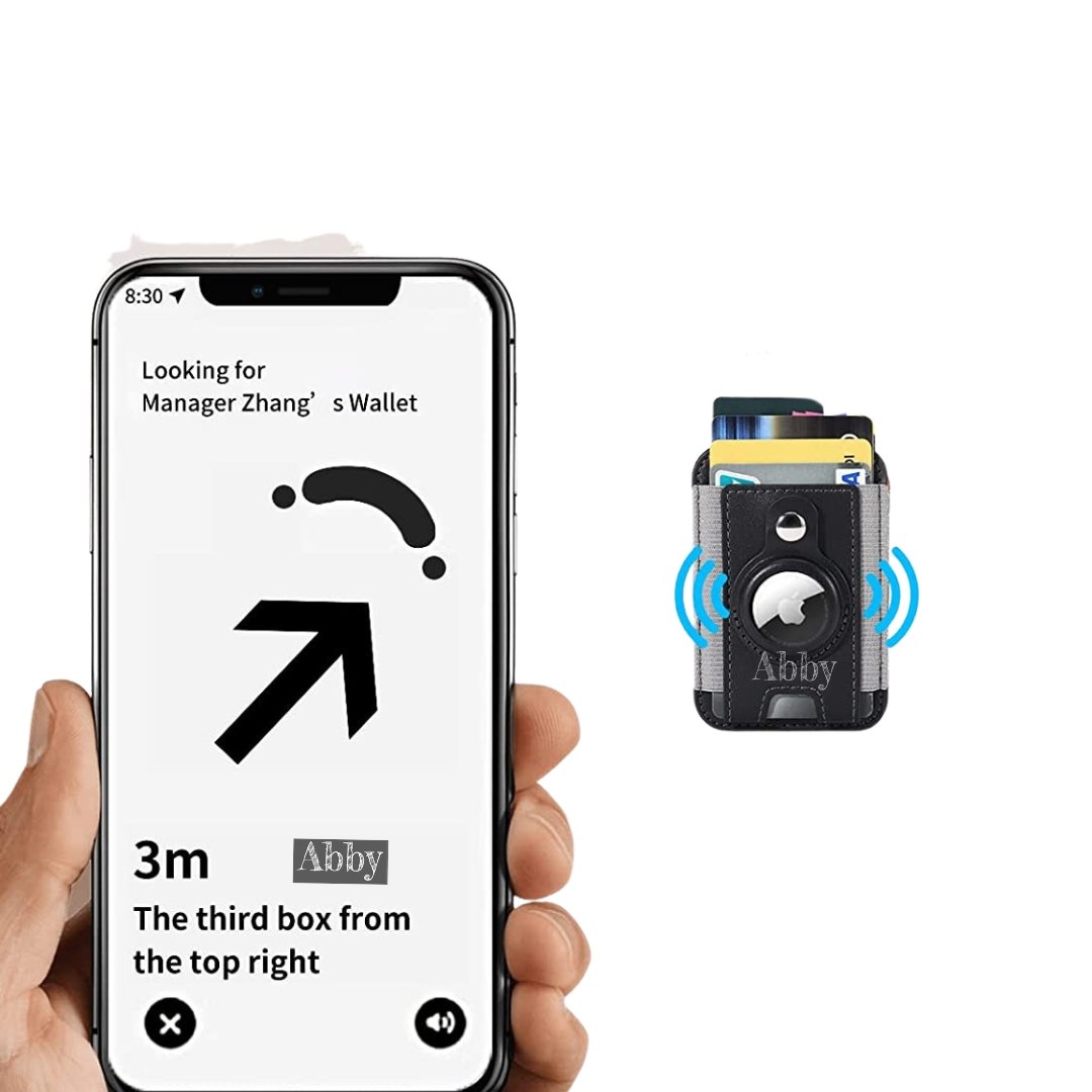 Abby's™ MagSafe Wallet with AirTag Holder - Magnetic Wallet Card Holder for iPhone 14, 13 & 12 Series - AirTag MagSafe Leather Wallet - Hold Up to 7 Cards - RFID Blocking Protection - Black - Abbycart