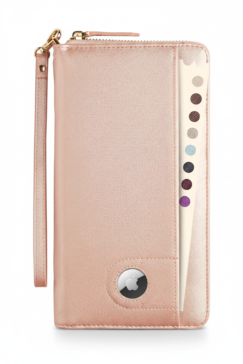 RFID Passport Wallet with AirTag Holder, Family Travel Organizer