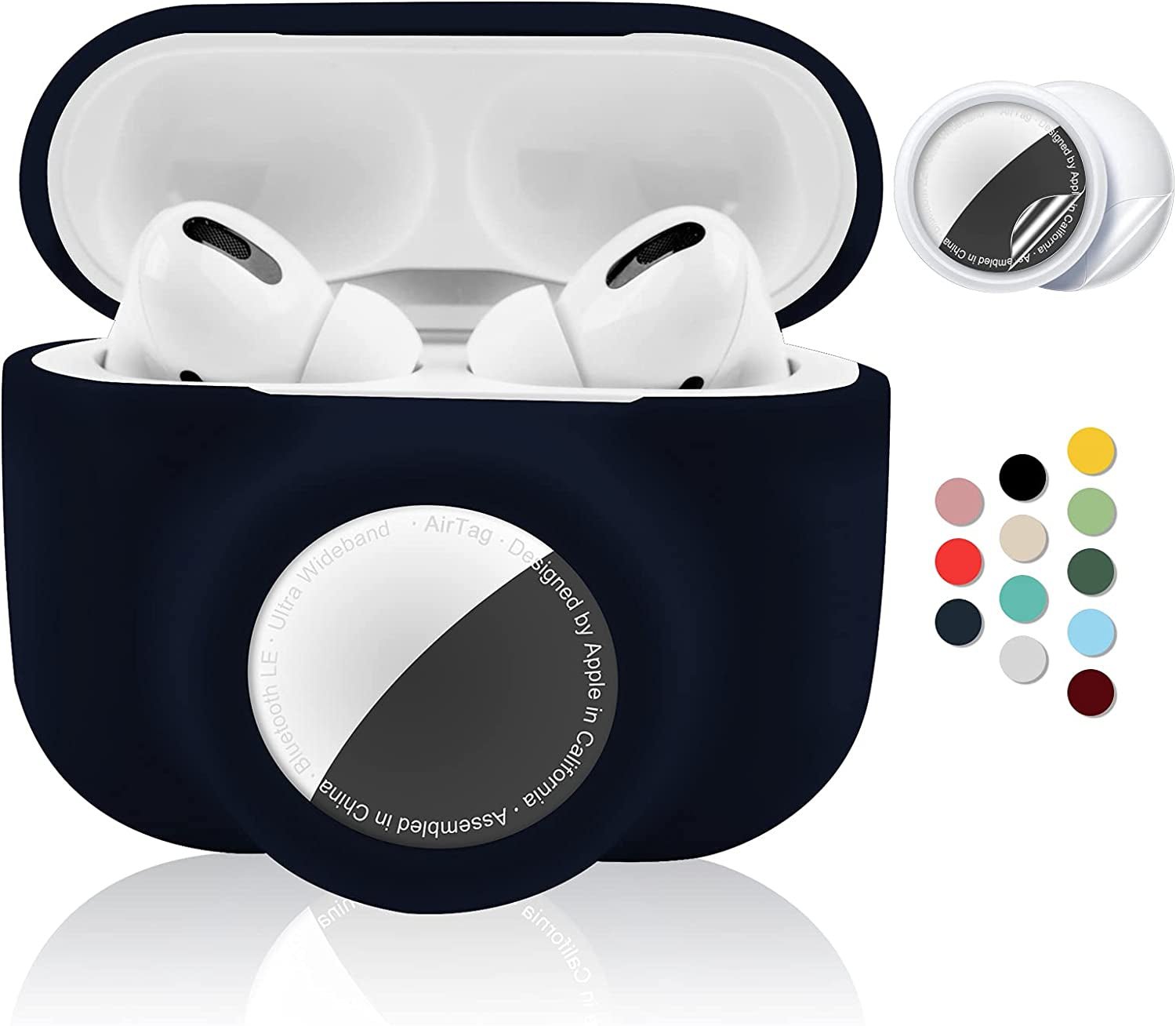 2-in-1 AirPods Pro and AirTag Protective Case – Soft Silicone