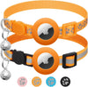 2 - Pack AirTag Cat Collars – Reflective Breakaway Collars with Bell & Apple AirTag Holder, Adjustable 7–12 Inch for Kittens & Cats - Abbycart