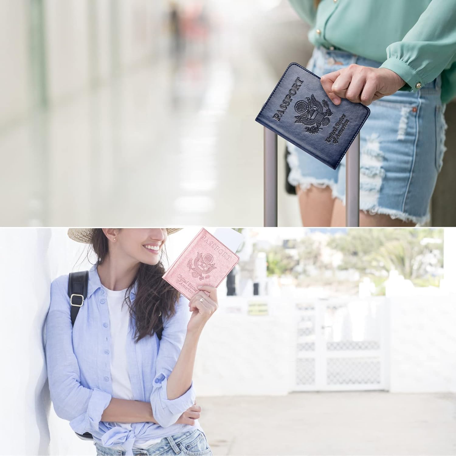 2 - Pack Passport & Vaccine Card Holder | Travel Wallet Set - Abbycart