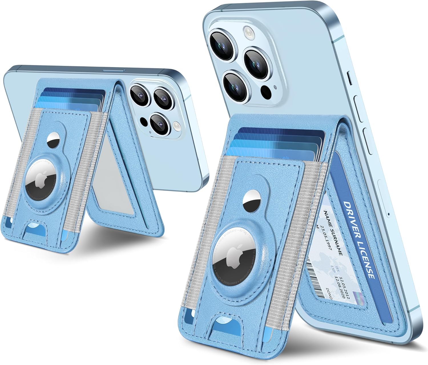 3-in-1 MagSafe Wallet with AirTag Holder - RFID Blocking & Phone Stand