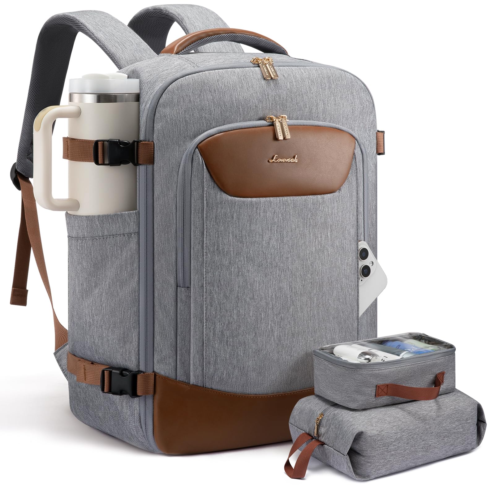 40L-3Pcs Airline Approved Travel Backpack Waterproof Carry On Bag