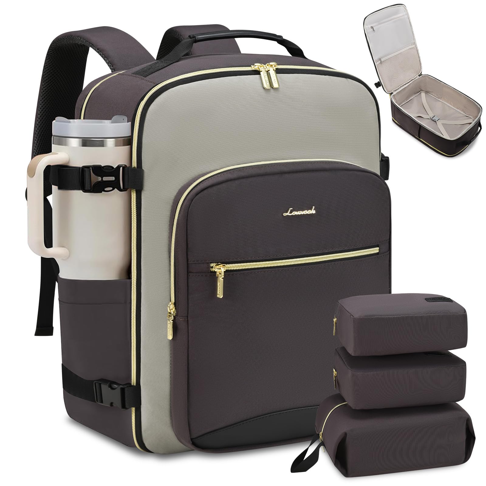 40L Carry On Travel Backpack Airline Approved with Packing Cubes