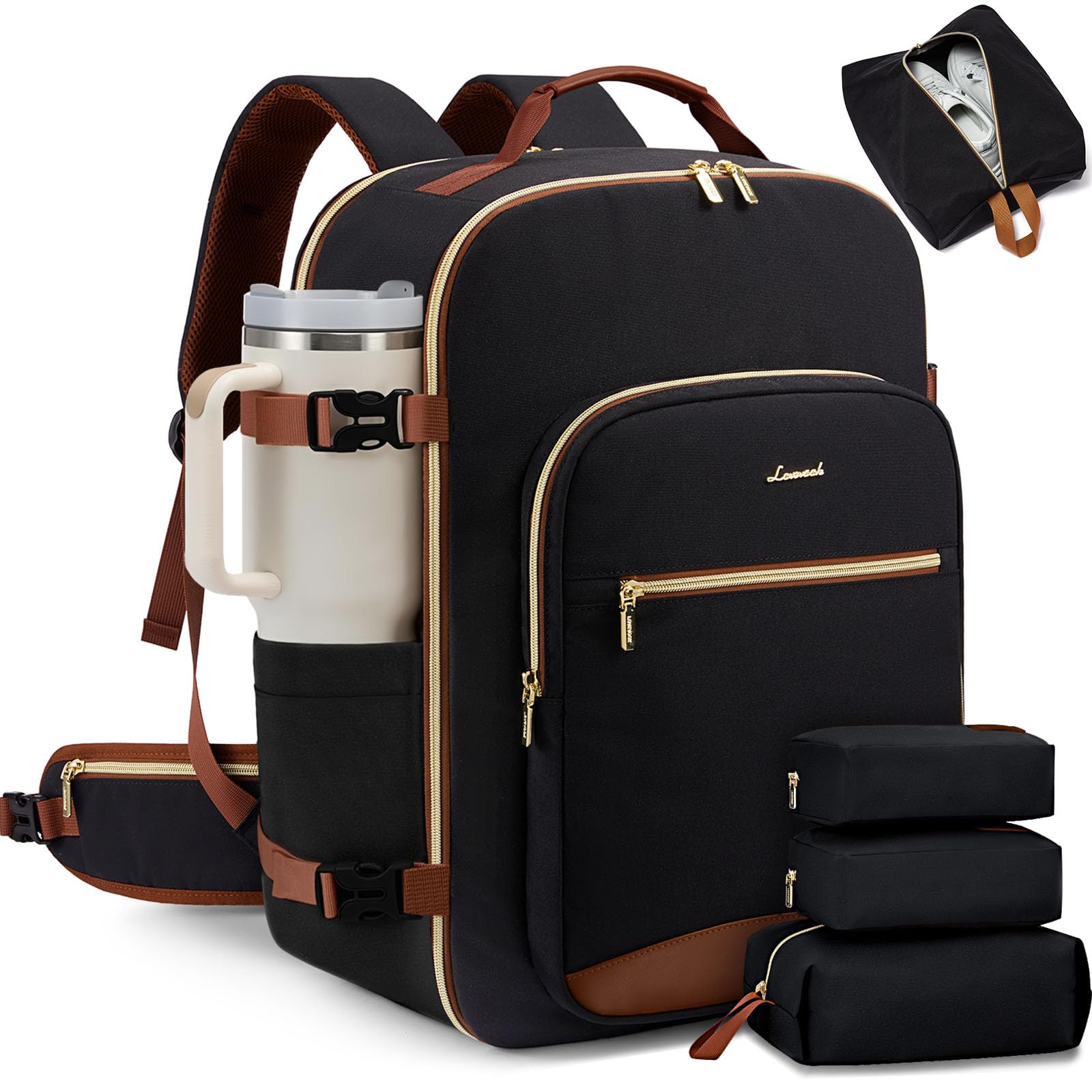 40L Carry On Travel Backpack Airline Approved with Packing Cubes