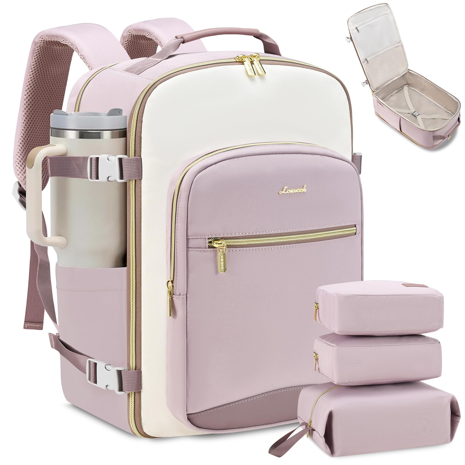 40L Carry On Travel Backpack Airline Approved with Packing Cubes