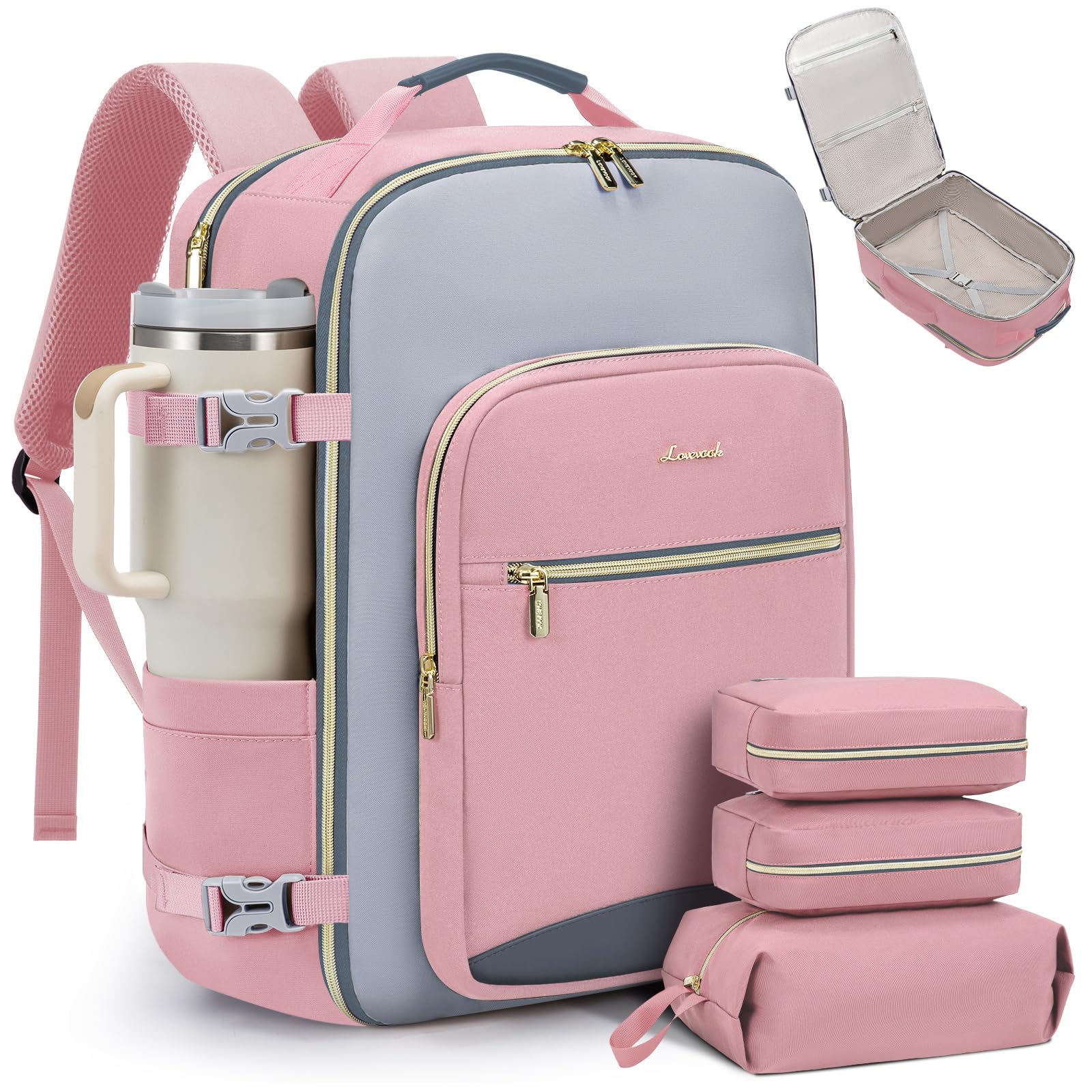 40L Carry On Travel Backpack Airline Approved with Packing Cubes