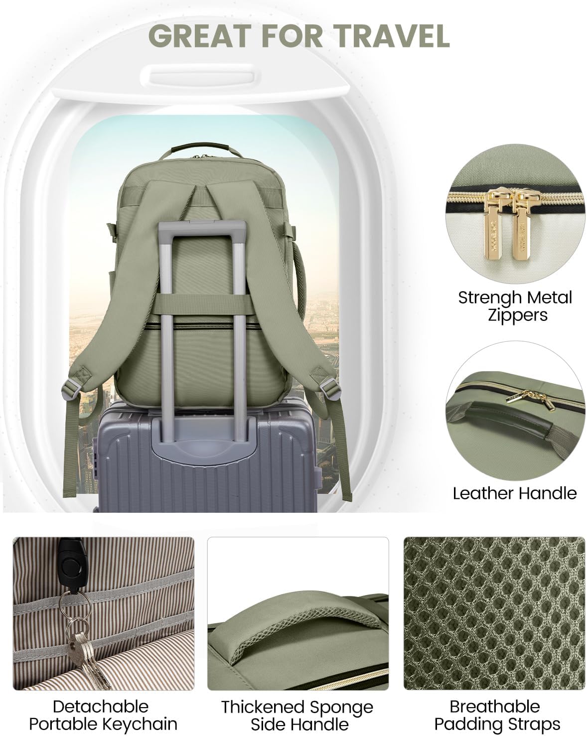 LOVEVOOK 40L Travel Backpack for Women & Men, Airline Approved Carry On Luggage with 3 Packing Cubes, TSA Overnight Bags, Waterproof Personal Item Bag, Weekender Essentials Backpacks fits 17" Laptop