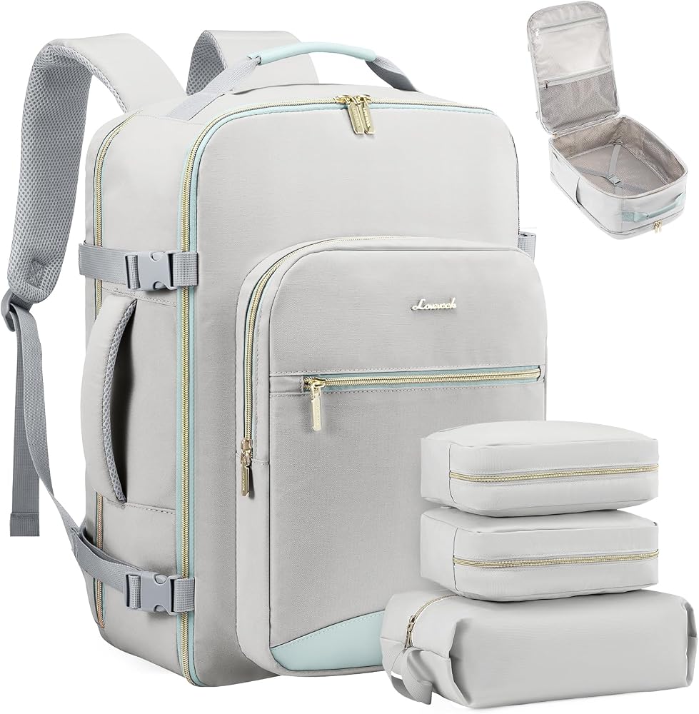 40L Travel Carry On Backpack with Packing Cubes & Laptop Compartment