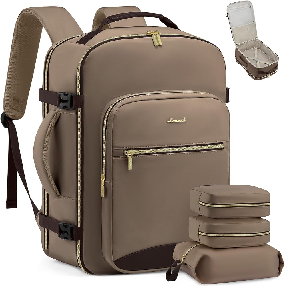 40L Travel Carry On Backpack with Packing Cubes & Laptop Compartment