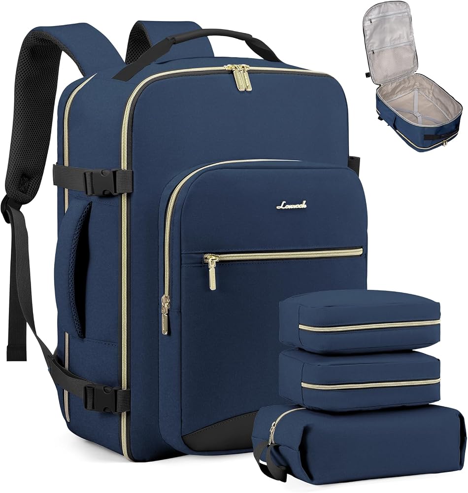 40L Travel Carry On Backpack with Packing Cubes & Laptop Compartment