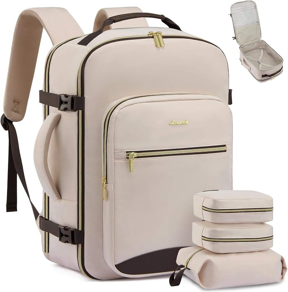 40L Travel Carry On Backpack with Packing Cubes & Laptop Compartment