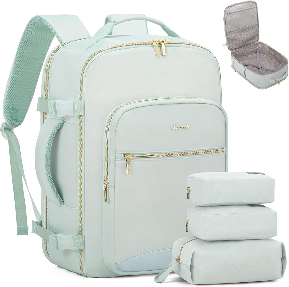 40L Travel Carry On Backpack with Packing Cubes & Laptop Compartment