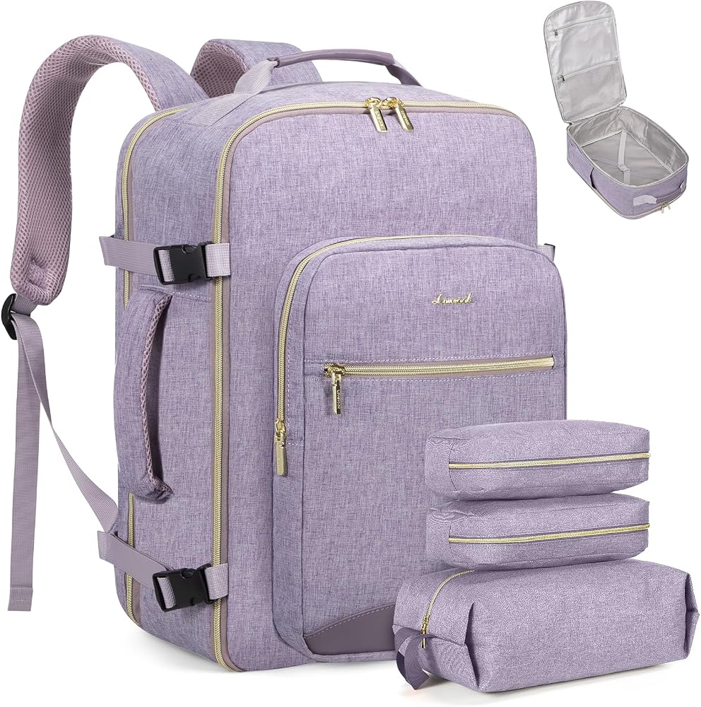 40L Travel Carry On Backpack with Packing Cubes & Laptop Compartment