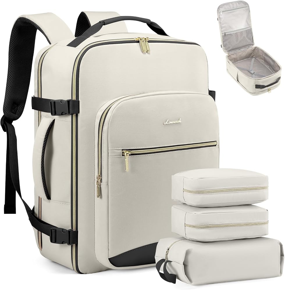 40L Travel Carry On Backpack with Packing Cubes & Laptop Compartment