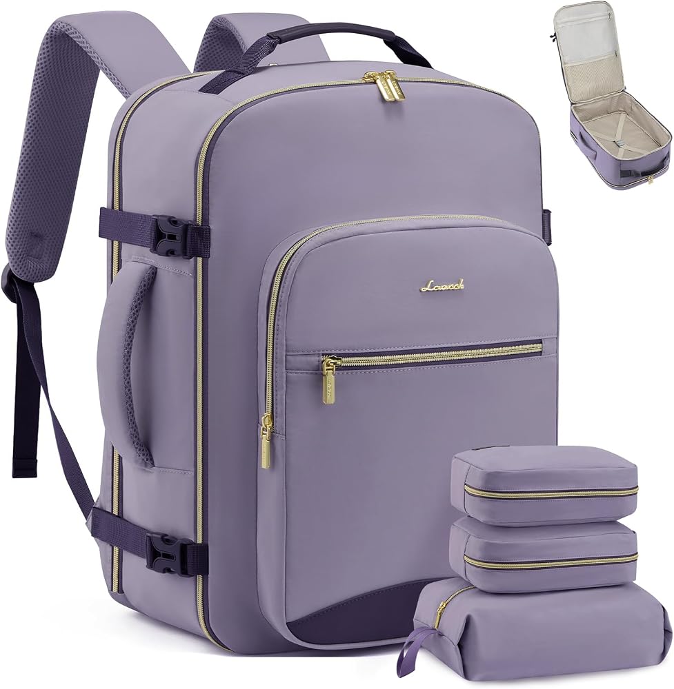 40L Travel Carry On Backpack with Packing Cubes & Laptop Compartment