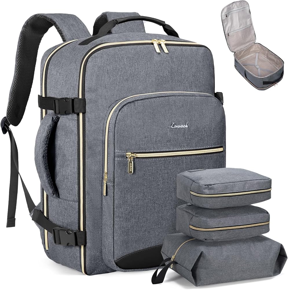 40L Travel Carry On Backpack with Packing Cubes & Laptop Compartment